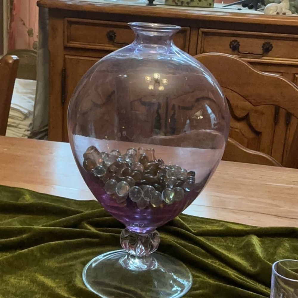 Purple Globe Accent Vase with Tapered Design